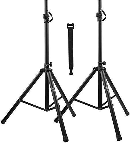 Pa Speaker Stands Pair Pro Adjustable Height with 50 Cable Ties Kit To Secure Cable to stand (2 Stands) 6ft Tripod Speaker stands by Starument
