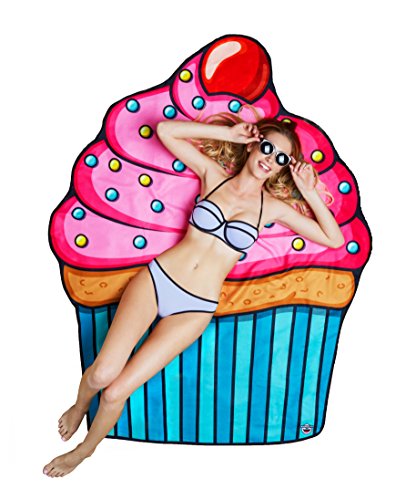 BigMouth Inc Gigantic Cupcake Beach Blanket– Fun Beach Blanket Perfect for The Beach, Pool, Lake and More, Machine Washable - Click to Buy
