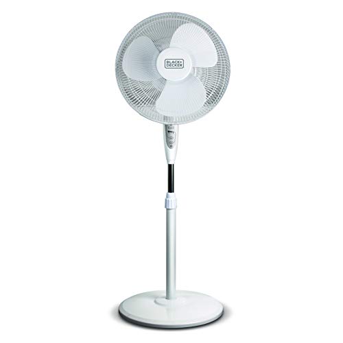 BLACK+DECKER 16" Stand Fan with Remote (White), 16 in. Fan, White - Click to Buy
