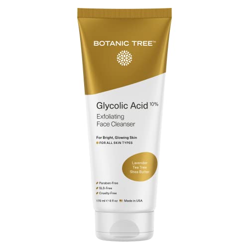 Botanic Tree Glycolic Acid Face Wash, Exfoliating Facial Cleanser and Scrub, 10% Glycolic Acid, AHA and Salicylic Acid, 6 fl. oz - Click to Buy
