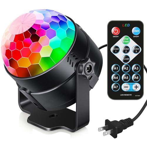 Luditek Sound Activated Party Lights with Remote DJ Lighting, Disco Ball Strobe Stage Light for Home Room Dance Parties Birthday Karaoke Stocking Stuffers New Years Eve Halloween Christmas Decorations - Click to Buy