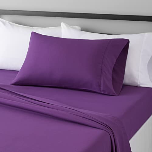 AmazonBasics Light-Weight Microfiber Sheet Set - Twin, Plum - Click to Buy