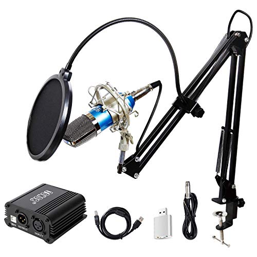 TONOR Pro Condenser Microphone XLR to 3.5mm Podcasting Studio Recording Condenser Microphone Kit Computer Mics with 48V Phantom Power Supply - Click to Buy