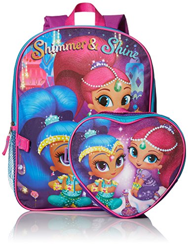 Nickelodeon Girls' Shimmer and Shine Backpack with Lunch Kit, Purple, 16 Inch - Click to Buy