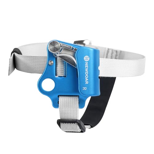 NewDoar Right Foot Ascender Riser Rock Climbing Tree Arborist Mountaineering Rappelling Quick Step Equipment CE Certified Climbing Device for 8~13MM Rope(Right Blue)
