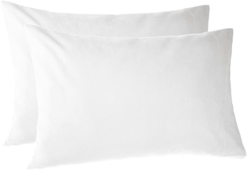 Amazon Brand – Pinzon 170-Gram Flannel Cotton Pillowcases, Set of 2, Standard, White - Click to Buy