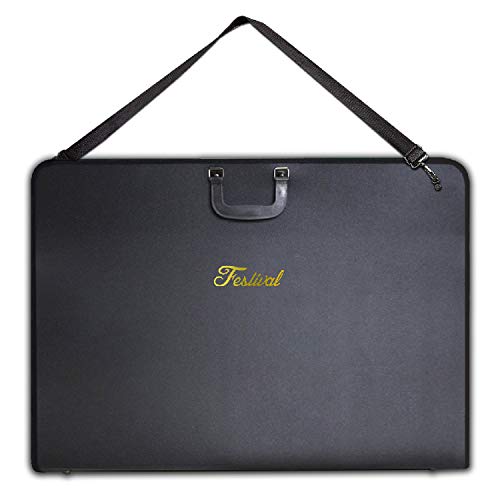 Sports Festival Art Portfolio Case with Shoulder Strap, Artist Portfolio Waterproof for Artwork Art Bag for Sketching (28 x 20.5 Inches) - Click to Buy