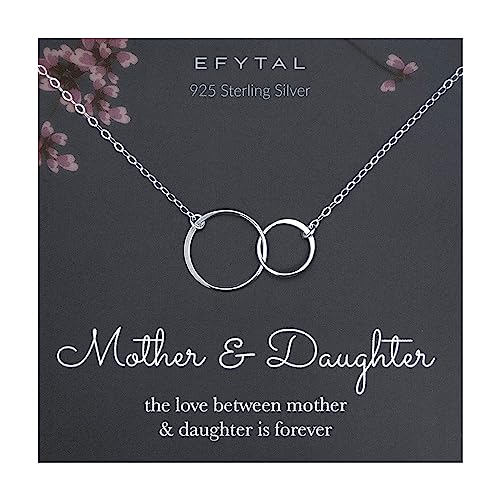 EFYTAL Mother Daughter Necklace, Mom Christmas Gifts, Mom Necklace for Women, Birthday Gifts for Mom from Daughter - Click to Buy