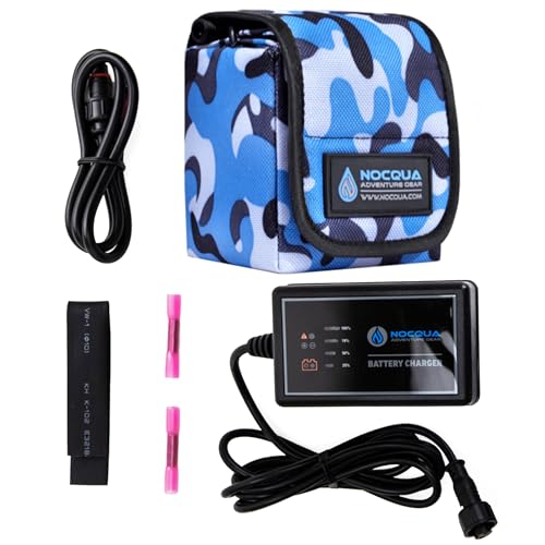 NOCQUA Pro Power Water-Resistant Battery & Charger Kit - Compatible with GPS, Depth & Fish Finders, & Most 12 Volt Electronics - Click to Buy