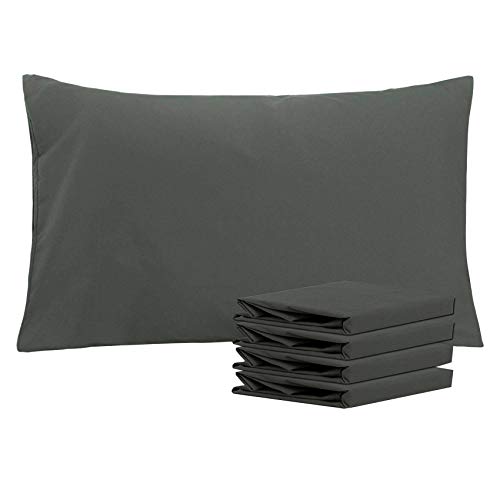 NTBAY Queen Pillowcase Set - 4 Pack Brushed Microfiber 20x30 Pillowcases - Soft, Wrinkle-Free, Fade-Resistant, Stain-Resistant, Dark Grey Pillowcases with Envelope Closure - 20x30 Inches, Dark Grey - Click to Buy