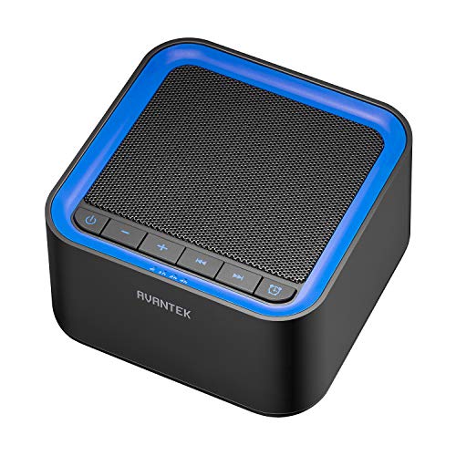 AVANTEK White Noise Sound Machine with 20 Non-Looping Soothing Sounds, 30 Levels of Volume and Maximum 7-Hour Timer Setting for Baby Adult Sleeping (Black) - Click to Buy