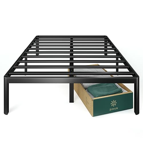 ZINUS Van 16 Inch Metal Platform Bed Frame / Steel Slat Support / No Box Spring Needed / Easy Assembly, Black, Full - Click to Buy