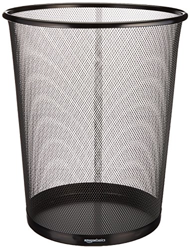 Amazon Basics Mesh Trash Can Wastebasket, Black, 6-Pack - Click to Buy