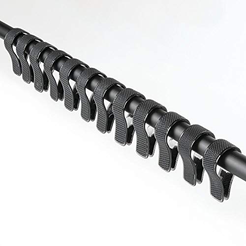 mDesign Modern Textured Plastic Bathroom Shower Curtain Liner Hook Rings, Easy Glide, Clips Over The Shower Rod, Snaps Securely - 12 Pack - Matte Black - Click to Buy