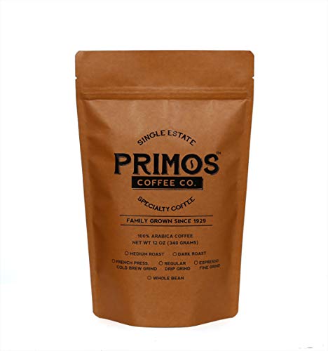 French Press Specialty Coffee, Coarse Ground, Primos Coffee Co (Medium Roast, 12 Oz) - Click to Buy