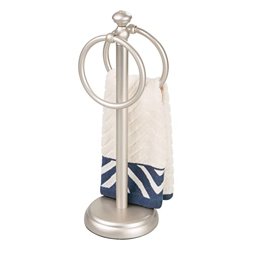 mDesign Metal Hand Towel Holder for Bathroom Vanities - Satin - Click to Buy