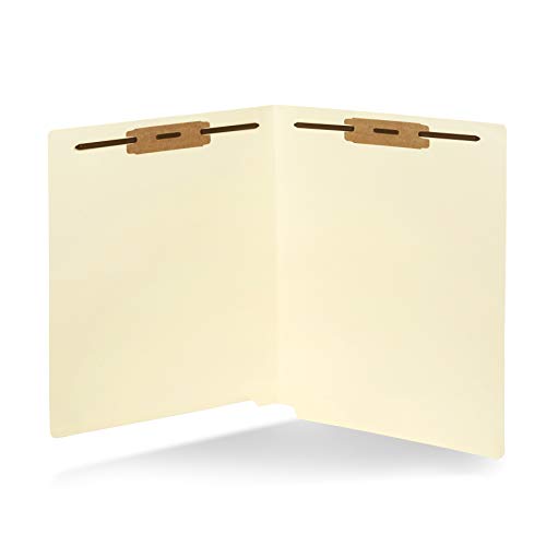 50 End Tab Fastener File Folders - Reinforced Straight Cut Tab 2 Prong Folders- Designed to Organize Standard Medical Files and Office Documents - Letter Size, Manila, 50 Pack - Click to Buy