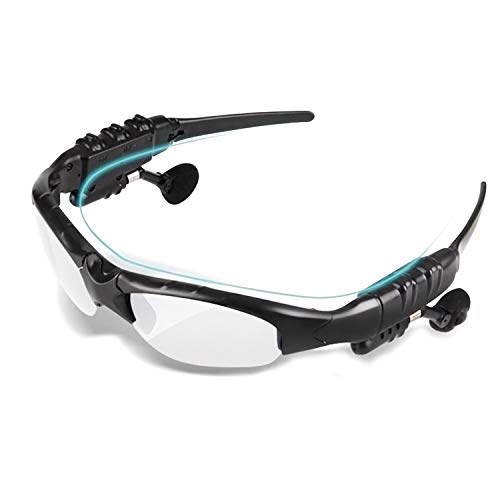 TechKen Sonnenbrille Headset Kopfhörer Bluetooth Wireless Musik Sonnenbrille Headsets für iPhone Samsung LG und Smartphones PC Tablets, durchsichtig - Click to Buy