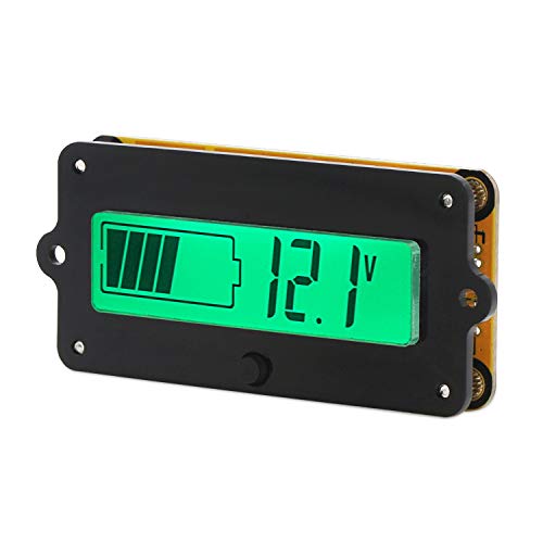 DROK Digital Battery Voltage Capacity Percent Monitor DC 8-63V Battery Reader Electric Quantity Detector for Car Vehicle (12V 24V 36V 48V LCD Lead Acid Battery Indicator) - Click to Buy