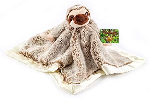 Treasure Trades Stuffed Sloth Lovey Soother Plush Security Blanket 12Ã‚¬�x12Ã‚¬� Slothey