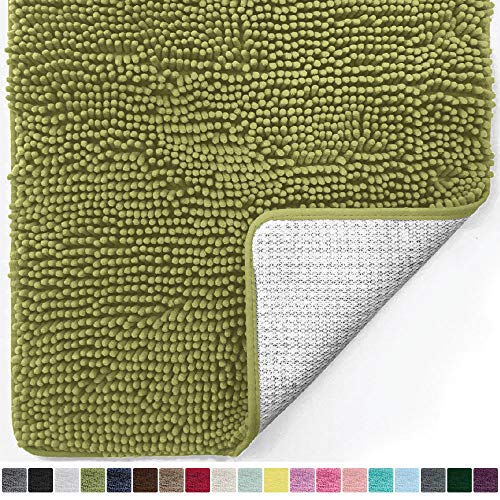 Gorilla Grip Original Luxury Chenille Bathroom Rug Mat, 30x20, Extra Soft and Absorbent Shaggy Rugs, Machine Wash Dry, Perfect Plush Carpet Mats for Tub, Shower, and Bath Room, Green - Click to Buy