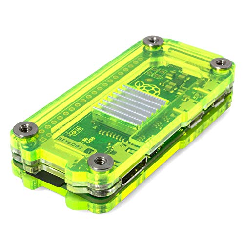 Zebra Zero Case for Raspberry Pi Zero & Zero Wireless - Laser Lime w Heatsinks - Click to Buy
