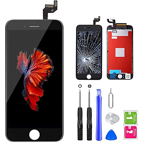 QTlier iPhone 6s Screen Replacement 4.7" Black,LCD Display & Touch Screen Digitizer with 3D Touch Full Assembly Set for iPhone 6s 4.7 inch with Repair Tool kit - Click to Buy
