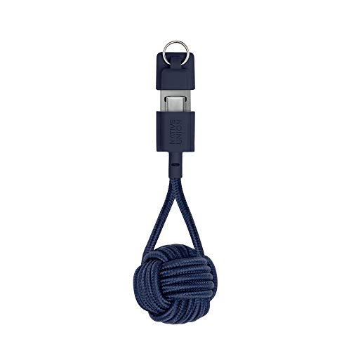 Native Union Key Cable USB-C to USB-A - Ultra-Strong Charging Cable with Key Fob Compatible with Samsung Galaxy Z Fold4, Z Flip4 / S22 Ultra, Google Pixel 7 Pro, iPad Pro, iPad Air 5, Mini 6 (Marine) - Click to Buy