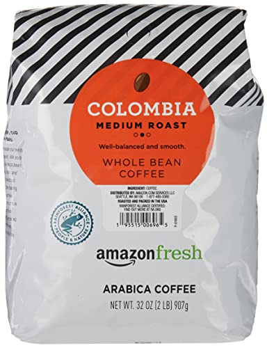 Amazon Fresh, Colombia Whole Bean Coffee Medium Roast, 32 Oz - Click to Buy