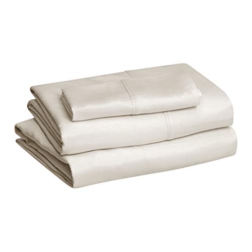 AmazonBasics Light-Weight Microfiber Sheet Set - Twin, Beige, 4-Pack - Click to Buy