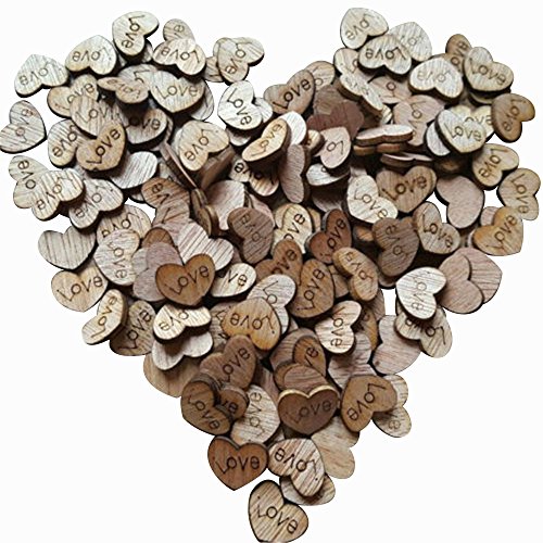 500pcs Rustic Wooden Love Heart Wedding Table Scatter Decoration Crafts - Click to Buy