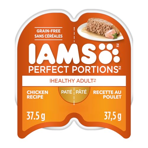 IAMS PERFECT PORTIONS Paté Healthy Adult Wet Cat Food – Grain Free – Chicken Recipe – 24x75G (2.6oz) Trays - Click to Buy