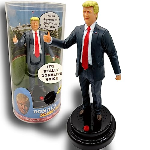 Talking Donald Trump Figure Speaks Multiple Lines in Donalds Real Voice - Trump Fathers Day Present, Presidential Desktop Collection, Unique Patriotic Dad Present for Men, Funny Father's Day Idea