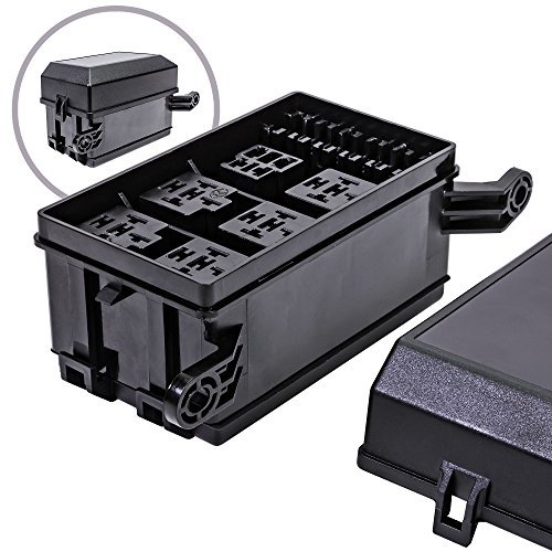 ONLINE LED STORE 12-Slot Relay Box [6 Relays] [6 Blade Fuses] [Bosch Style Relays] [Easy Installation] [OEM Factory Look] - Fuse Relay Box for Automotive and Marine Use - Click to Buy