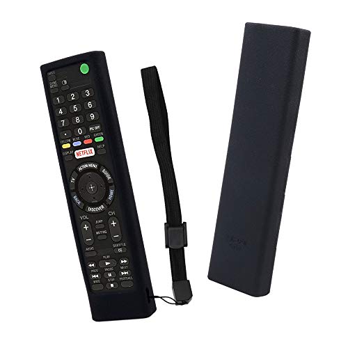 Sony Smart TV Remote Case SIKAI Shockproof Silicone Case for Sony RMF-TX300U RMT-TX200U RMT-TX102U RMF-TX200U Android TV Voice Netflix Remote Skin-Friendly Washable with Lanyard (Black) - Click to Buy