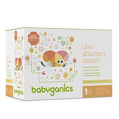 Babyganics Ultra Absorbent Diapers, Size 1 - Click to Buy