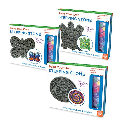 MindWare Paint Your Own Stepping Stone Kit (3 Pack Set) Great for Kids to Paint and Display - Click to Buy