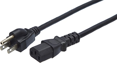 Amazon Basics Computer Monitor TV Replacement Power Cord, 1', Black - Click to Buy