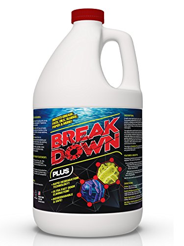 Concentrated Liquid Bacterial ENZYMES - Breaks Down Grease, Paper,Fat & Oil in Drain Lines, Sewer Lines, Septic Tanks, Grease Traps, RV & Boat Tanks & More! Controls Foul Sewer Odors! (1 Gallon) - Click to Buy