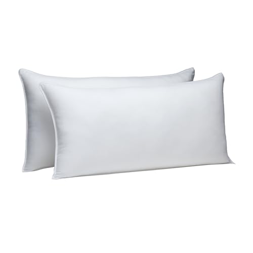 Amazon Basics Down-Alternative Pillows for Stomach and Back Sleepers, Soft Density, 20 x 36 inches, 2-Pack, White - Click to Buy
