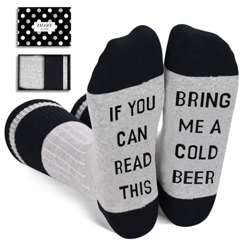 Zmart Beer Gifts for Men - Funny Socks for Beer Lovers, Father's Day Gift for Him - Click to Buy