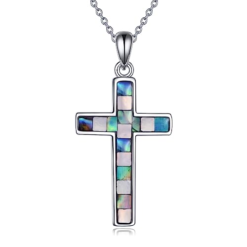 YFN Cross Necklace 925 Sterling Silver Celtic Knot Cross Infinity Heart Love Pendant Necklace 18" - Click to Buy