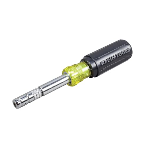 Klein Tools 32596 Multi-Bit Screwdriver /Nut Driver, Magnetic 8-in-1 HVAC Slide Drive Tool with Hex, Phillips, Schrader Bits, Nut Drivers - Click to Buy