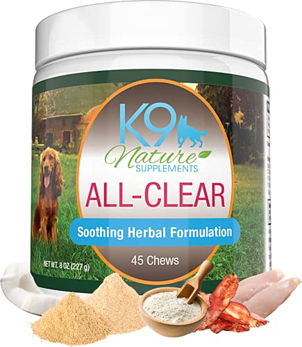K9 Nature Supplements: All-Clear - Allergy Supplement for Dogs - 45 Chews - Soothing Herbal Formula with Natural Ingredients - Support for Pet’s Seasonal Allergies & Itching - for All Breeds - Click to Buy