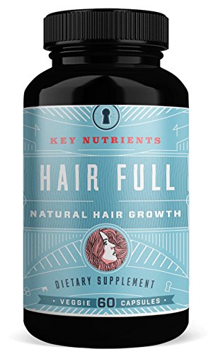 KEY NUTRIENTS Hair Full - Vitamins for Hair Growth + Thicker & Stronger Hair, Better Skin & Nails with Biotin, Keratin, Bamboo Extract, Gingko Bilboa for Women & Men - 60 Hair Pills Supplement Supply - Click to Buy