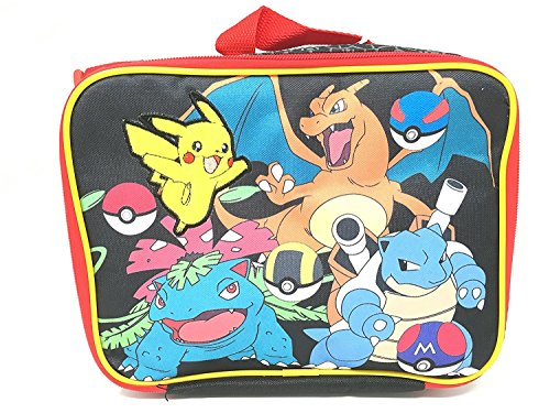 New Arrive 2017 Pokemon Pikachu Black & Red School Lunch Bag - Click to Buy