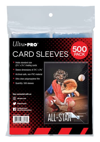 Ultra PRO - Penny Sleeves® Clear Card Sleeves for Standard Size Trading Cards measuring 2.5" x 3.5" (500 count pack) - Click to Buy