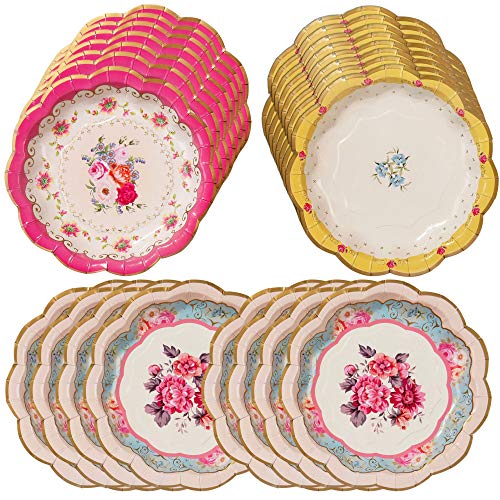 Talking Tables Truly Scrumptious Tea Party Plates for Parties for Parties, Mixed (24 Pack) - Click to Buy