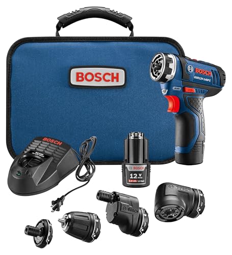 Bosch GSR12V-140FCB22 Cordless Electric Screwdriver 12V Kit - 5-In-1 Multi-Head Power Drill Set - Click to Buy