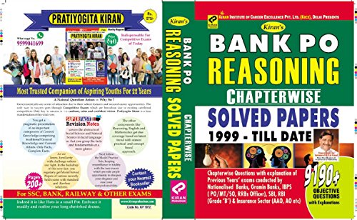 Bank PO Reasoning Chapterwise Solved Papers 1999 â€“ Till Date 9190 + Objective Questions - 1972 - Click to Buy